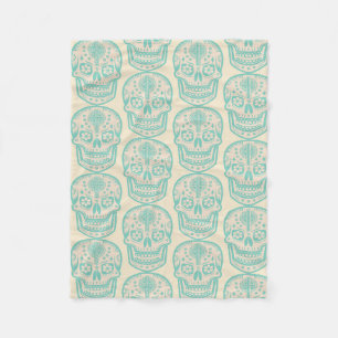 Mexican Day of the Dead Sugar Skull Fleece Blanket