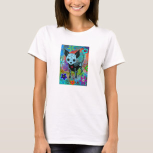 Mexican Dia de los Muertos Chihuahua Painting T-Shirt