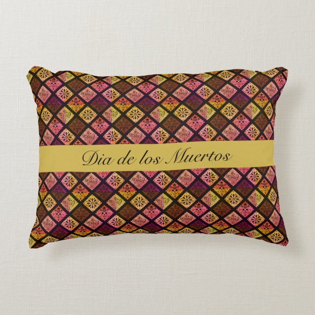 Mexican Dia de los Muertos customisable     Decorative Cushion (Front)