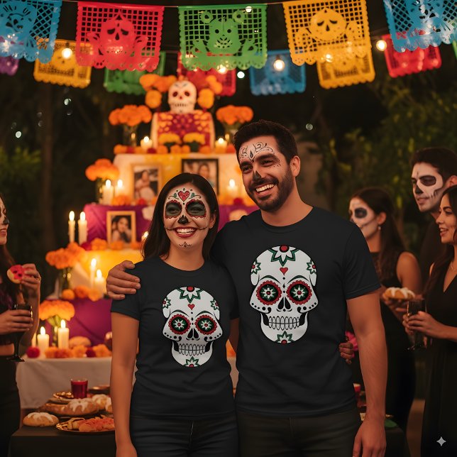 Mexican Dia De Los Muertos Day Of The Dead Costume T-Shirt (Creator Uploaded)