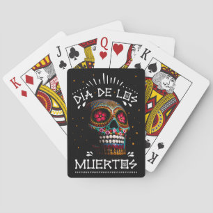 Mexican Dia of the Dead Skeleton Art Death Art Playing Cards