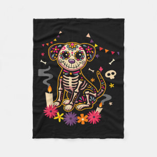 Mexican Dog Day Of The Government Agencyd Skeleton Fleece Blanket