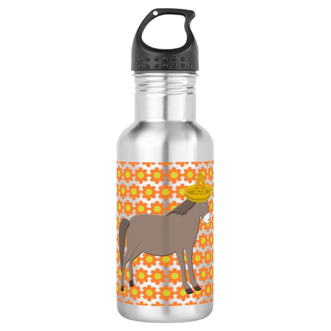 Mexican Donkey Day of the Dead 532 Ml Water Bottle (Front)