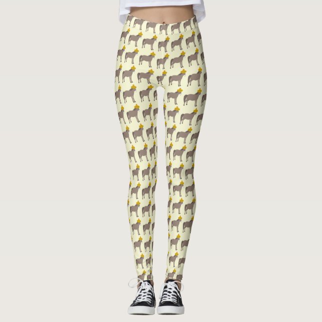 Mexican Donkey Day of the Dead Leggings (Front)