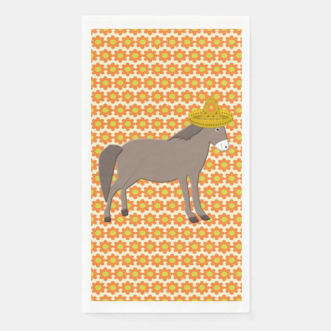 Mexican Donkey Day of the Dead Napkin (Front)