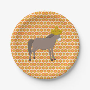 Mexican Donkey Day of the Dead Paper Plate