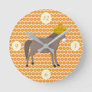 Mexican Donkey Day of the Dead Round Clock