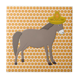 Mexican Donkey Day of the Dead Tile