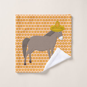 Mexican Donkey Day of the Dead Wash Cloth