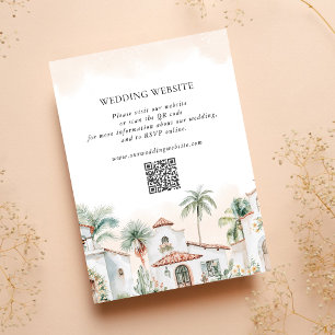 Mexican Dream Destination QR Code Wedding Details  Enclosure Card