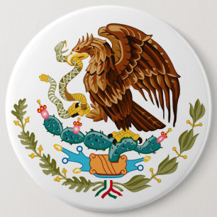 Mexican Eagle 6 Cm Round Badge