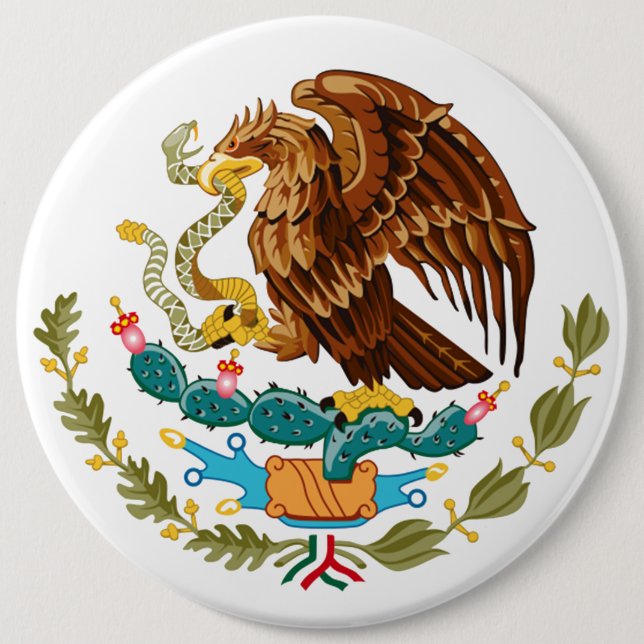 Mexican Eagle 6 Cm Round Badge (Front)