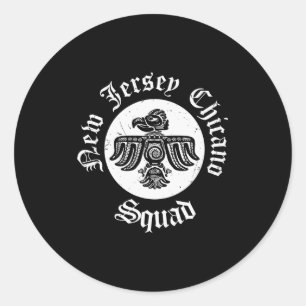 Mexican Eagle Apparel Men Latino Clothing New Jers Classic Round Sticker