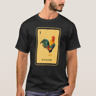 Mexican El Gallito Traditional Rooster Bingo Card T-Shirt