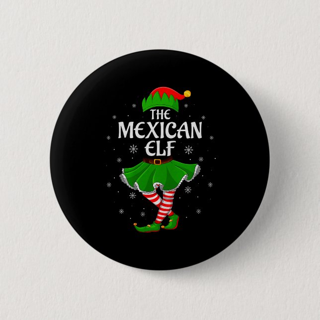Mexican Elf Christmas Family Girls Women Elf Squad 6 Cm Round Badge (Front)