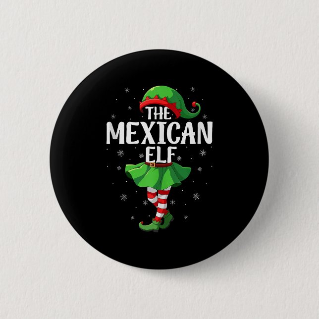 Mexican Elf Christmas Girls Women Elf Squad Xmas F 6 Cm Round Badge (Front)