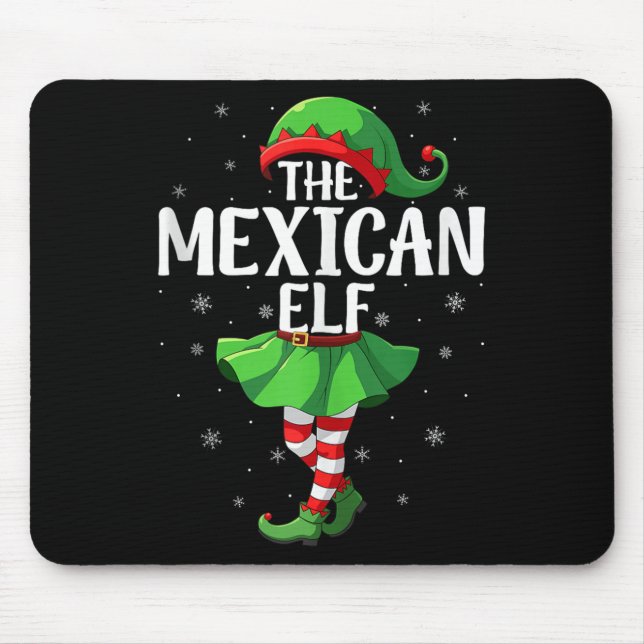 Mexican Elf Christmas Girls Women Elf Squad Xmas F Mouse Mat (Front)