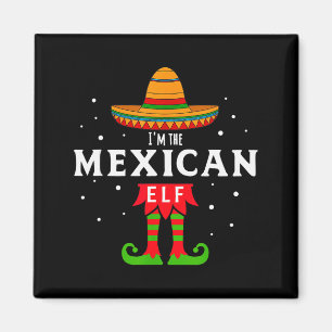 Mexican Elf Christmas Sombrero Feliz Navidad Gift  Magnet
