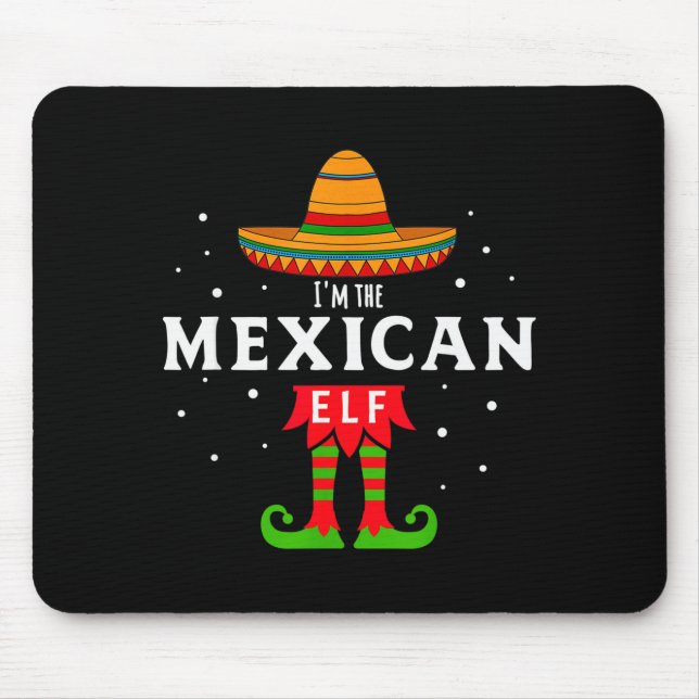 Mexican Elf Christmas Sombrero Feliz Navidad Gift  Mouse Mat (Front)
