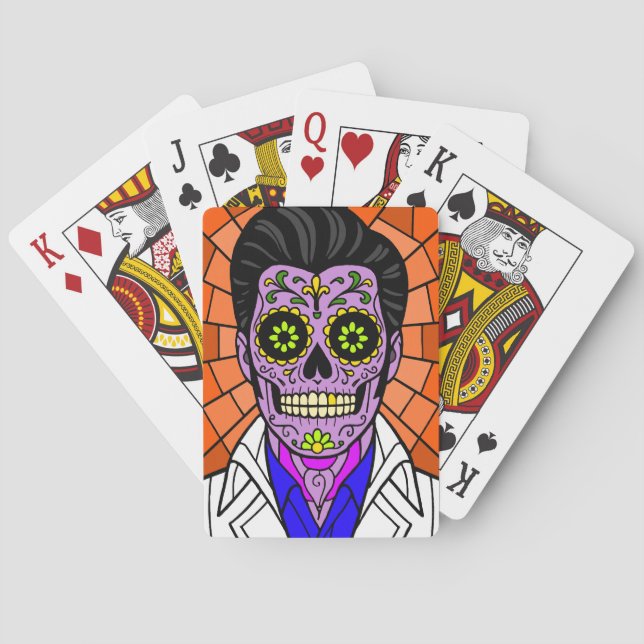 Mexican Elvis Stained Glass Playing Cards (Back)