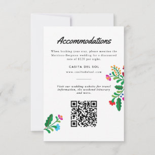 Mexican Embroidery Colourful Accommodations RSVP Card