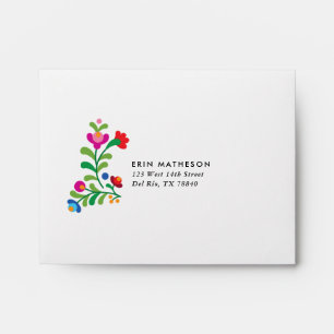Mexican Embroidery Colourful RSVP Card Envelope