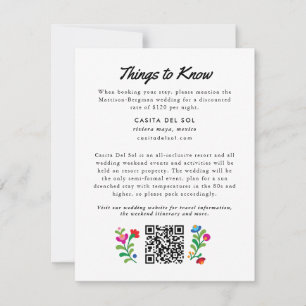 Mexican Embroidery Colourful Wedding Information Invitation
