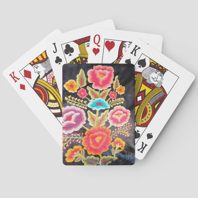 Mexican Embroidery design Playing Cards (Back)