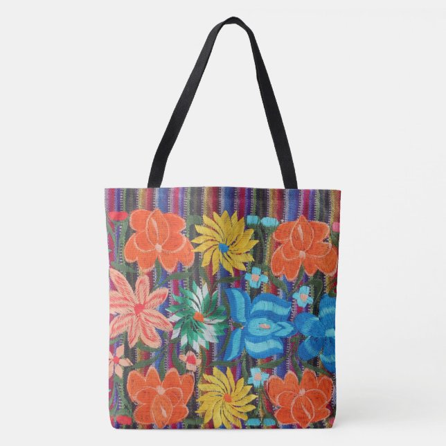 Mexican embroidery design tote bag (Front)