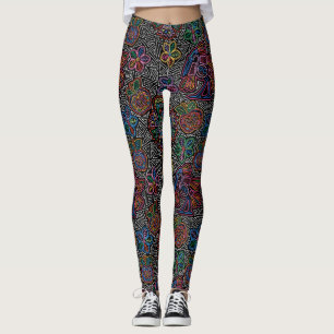 Mexican Embroidery Image  Fashion Pop Leggings
