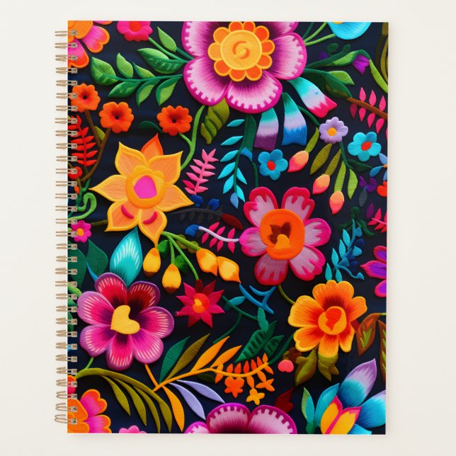 Mexican Embroidery Inspired Print Planner (Front)