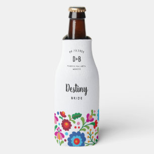 Mexican Embroidery Wedding Party Bottle Cooler