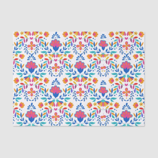 Mexican ethnic folk art floral pattern  tissue paper (Front)