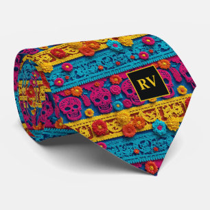 Mexican Festival Papel Picado Banner  Tie