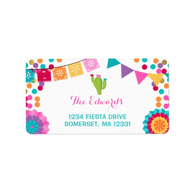 Mexican Fiesta Address Labels Fiesta Birthday (Front)