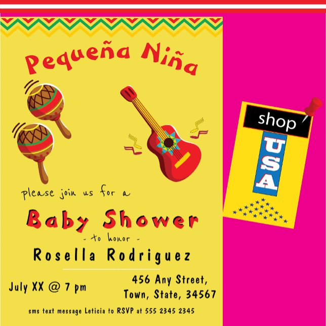 Mexican Fiesta Baby and Mum Baby Shower Invitation (Creator Uploaded)