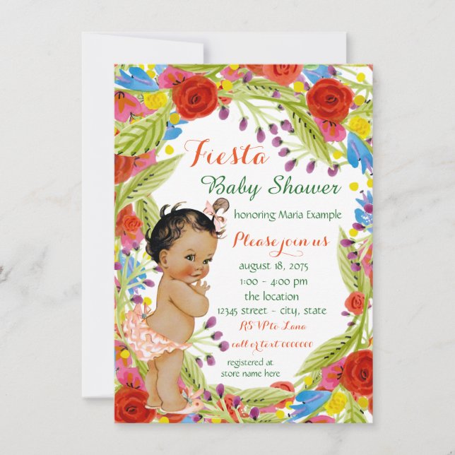 Mexican Fiesta Baby Girl Shower Invitation (Front)