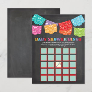 Mexican Fiesta Baby Shower Bingo game card