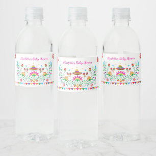 Mexican Fiesta Baby Shower Birthday Party Favours Water Bottle Label