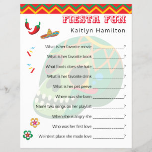 Mexican Fiesta Baby Shower 🎉 Fun Question Game  Flyer