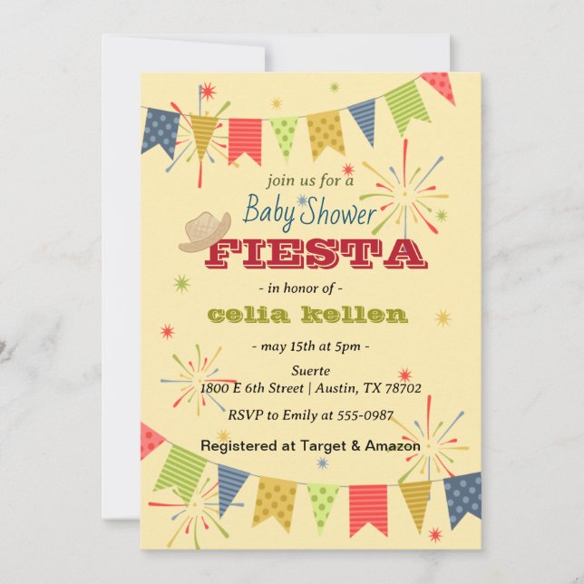 Mexican Fiesta Baby Shower Invitation (Front)