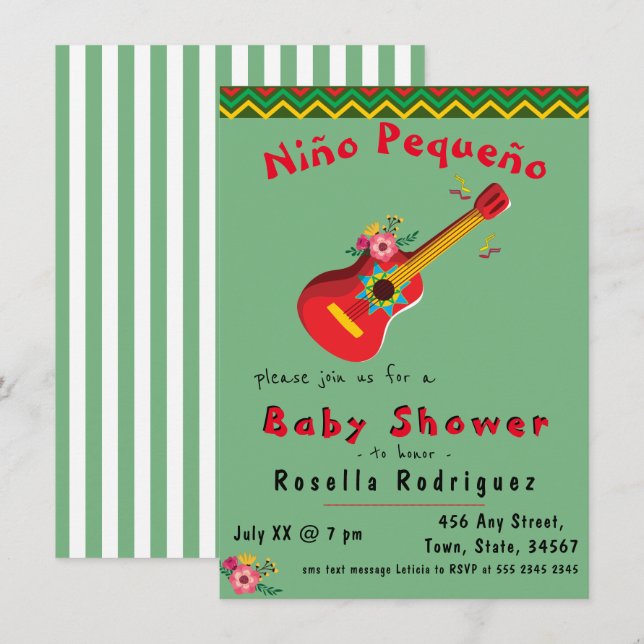 Mexican Fiesta Baby Shower Invitation (Front/Back)