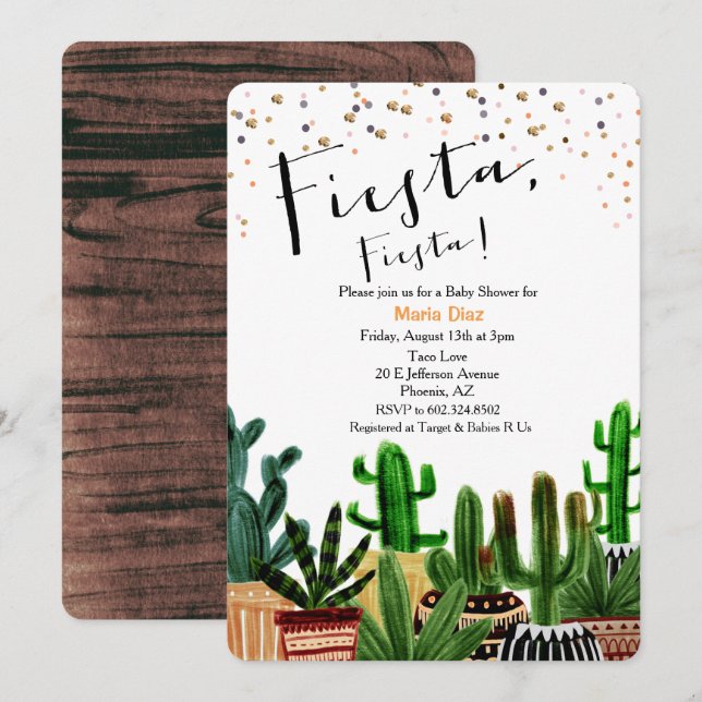 Mexican Fiesta Baby Shower Invitation (Front/Back)
