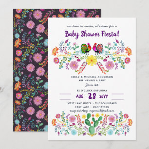 Mexican FIESTA Baby Shower Invitation Folk Art