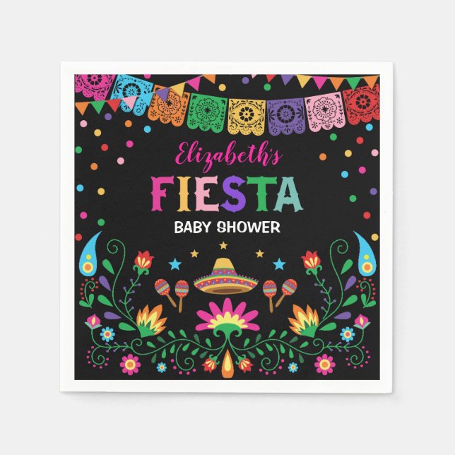 Mexican Fiesta Baby Shower Party Favours Napkin (Front)