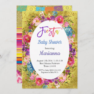 Mexican Fiesta Baby Shower Party Invitation