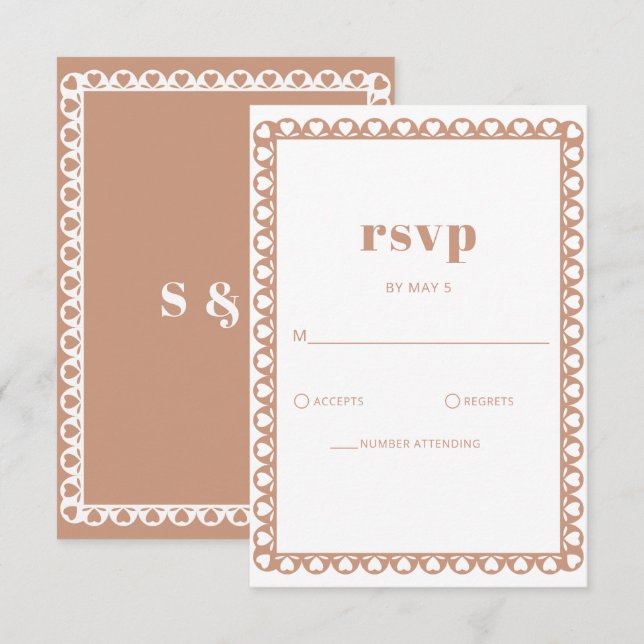 Mexican Fiesta Barro Papel Picado Boho Wedding RSVP Card (Front/Back)