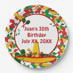 Mexican Fiesta Birthday (any occassion) Amigos Paper Plate