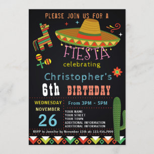 MEXICAN FIESTA BIRTHDAY INVITATION FIESTA PARTY