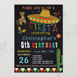 MEXICAN FIESTA BIRTHDAY INVITATION FIESTA PARTY